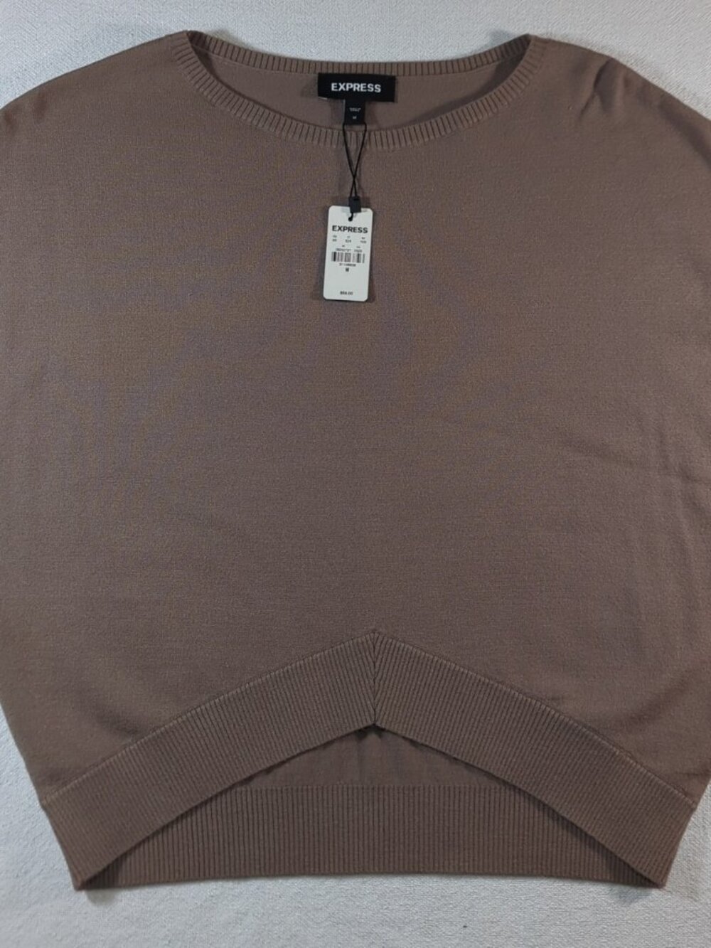 NWT Express Sleeveless Crew Neck Sweater Vest Top Camel Tan - Size Medium